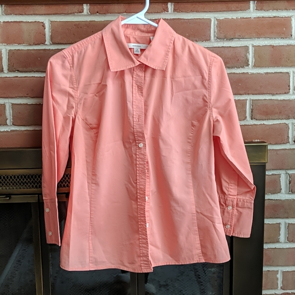 Merona Coral Button Down Blouse